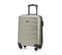 WITTCHEN Cabin Trolley Maleta de Mano con Ruedas pequeño Carcasa rígida ABS con 4 Ruedas giratorias Cerradura de combinación Asa telescópica Globe Line Champagne Ryanair/Vueling/Iberia