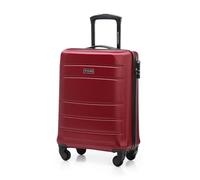 WITTCHEN Cabin Trolley Maleta de Mano con Ruedas Trolley pequeño Funda rígida ABS Trolley con 4 Ruedas Spinner Cerradura de combinación Asa telescópica Globe Line Rojo