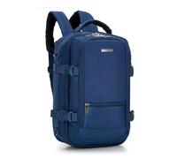 WITTCHEN Flex | mochila compacta de avión | cartera para portátil | equipaje de mano | bolso urbano | correas de hombro ajustables | poliéster | 40 × 20/24 × 30 cm | color: azul marino