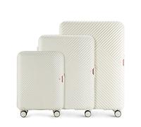 WITTCHEN Juego de 3 maletas Trolley robustas de policarbonato 4 ruedas giratorias TSA Combination Lock Juego de maletas TSA Combination Lock GL Style blanco