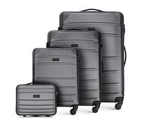 WITTCHEN Juego de 4 Maletas Trolley Juego de Maletas de Mano en ABS con 4 Ruedas Spinner Cerradura de combinación asa telescópica Globe Line Gris