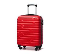 WITTCHEN Maleta de Viaje Equipaje de Mano Maleta de Cabina Maleta de ABS con 4 Ruedas giratorias Cerradura de combinación Asa telescópica A-Line II Line Tamaño S Rojo
