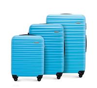 WITTCHEN Maleta de Viaje Juego de 3 Maletas Trolley Juego de Maletas de Mano ABS Juego de 4 Ruedas Spinner Cerradura de combinación asa telescópica Groove Lineazul Ryanair/Vueling/Iberia