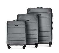WITTCHEN Maleta de Viaje Juego de 3 Maletas Trolley Maletas de Cabina Juego de Maletas ABS con 4 Ruedas Spinner Cerradura de combinación Asa telescópica Globe Line Gris Ryanair/Vueling/Iberia