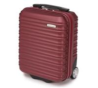 WITTCHEN Maleta de Viaje pequeña Equipaje de Cabina Equipaje de Mano Maleta de Ruedas ABS rígido con 2 Ruedas estándar asa telescópica Groove Line Maleta pequeña Granate Ryanair/Vueling/Iberia/easyJet