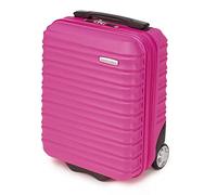 WITTCHEN Maleta de Viaje pequeña Equipaje de Cabina Equipaje de Mano Maleta de Ruedas ABS rígido con 2 Ruedas estándar asa telescópica Groove Line Maleta pequeña Rosa Ryanair/Vueling/Iberia/easyJet