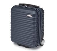 WITTCHEN Maleta de Viaje pequeña Equipaje de Mano Maleta de Ruedas ABS rígido 2 Ruedas estándar asa telescópica Groove Line Maleta pequeña Azul Marino Ryanair/Vueling/Iberia/easyJet/Iberia Express