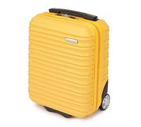 WITTCHEN Maleta de Viaje pequeña Equipaje de Mano Maleta de Ruedas ABS rígido con 2 Ruedas estándar asa telescópica Groove Line Maleta pequeña Amarillo Ryanair/Vueling/Iberia/easyJet/Iberia Express