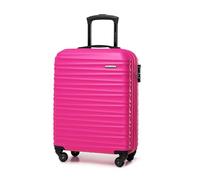 WITTCHEN Maleta Equipaje de Mano Equipaje de Cabina Maleta pequeña Trolley de Cabina ABS Carcasa rígida con 4 Ruedas giratorias Cerradura de combinación asa telescópica Groove Line Rosa