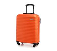 WITTCHEN Maleta Equipaje de Mano Equipaje de Cabina Maleta pequeña Trolley de Cabina ABS Carcasa rígida con 4 Ruedas giratorias Cerradura de combinación asa telescópica Groove Line Naranja