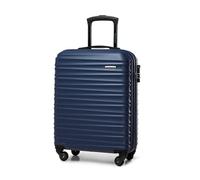 WITTCHEN Maleta Equipaje de Mano Equipaje de Cabina pequeña de Cabina ABS Carcasa rígida 4 Ruedas giratorias Cerradura de combinación asa telescópica Groove Line Azul Marino Ryanair/Vueling/Iberia