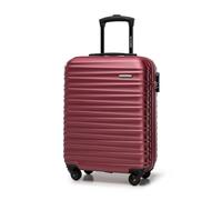 WITTCHEN Maleta Equipaje de Mano Equipaje de Cabina Maleta pequeña Trolley de Cabina ABS Carcasa rígida con 4 Ruedas giratorias Cerradura de combinación asa telescópica Groove Line marrón castaño