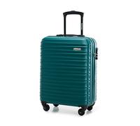 WITTCHEN Maleta Equipaje de Mano Equipaje de Cabina Maleta pequeña Trolley de Cabina ABS Carcasa rígida con 4 Ruedas giratorias Cerradura de combinación asa telescópica Groove Line Verde