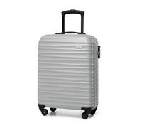 WITTCHEN Maleta Equipaje de Mano Equipaje de Cabina Maleta pequeña Trolley de Cabina ABS Carcasa rígida con 4 Ruedas giratorias Cerradura de combinación asa telescópica Groove Line Gris