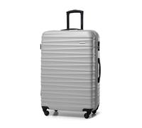 WITTCHEN Maleta Grande Trolley ABS rígido para facturación con 4 Ruedas giratorias Cerradura de combinación asa telescópica Groove Line Gris Ryanair/Vueling/Iberia/easyJet/Iberia Express