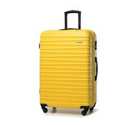 WITTCHEN Maleta Grande Trolley Grande ABS rígido para facturación con 4 Ruedas giratorias Cierre de combinación asa telescópica Groove Line Amarillo
