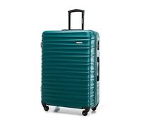 WITTCHEN Maleta Grande Trolley ABS rígido para facturación con 4 Ruedas giratorias con Cerradura de combinación y asa telescópica Groove Line Verde Ryanair/Vueling/Iberia/easyJet/Iberia Express