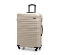 WITTCHEN Maleta Grande Trolley ABS rígido para facturación con 4 Ruedas giratorias con Cerradura de combinación y asa telescópica Groove Line Beige Ryanair/Vueling/Iberia/easyJet/Iberia Express