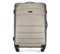 WITTCHEN Maleta Mediana Trolley de Viaje de ABS con 4 Ruedas giratorias Cerradura de combinación Asa telescópica Globe Line Champagne Ryanair/Vueling/Iberia/easyJet/Iberia Express/Air Europa