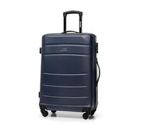 WITTCHEN Maleta Mediana Trolley de Viaje de ABS con 4 Ruedas giratorias Cerradura de combinación Asa telescópica Globe Line Azul Marino Ryanair/Vueling/Iberia/easyJet/Iberia Express/Air Europa