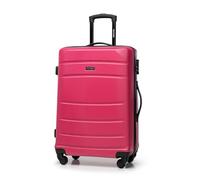 WITTCHEN Maleta Mediana Trolley de Viaje de ABS con 4 Ruedas giratorias Cerradura de combinación Asa telescópica Globe Line Rosa Ryanair/Vueling/Iberia/easyJet/Iberia Express/Air Europa