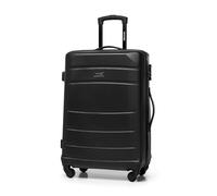 WITTCHEN Maleta Mediana Trolley de Viaje de ABS con 4 Ruedas giratorias Cerradura de combinación Asa telescópica Globe Line Negro Ryanair/Vueling/Iberia/easyJet/Iberia Express/Air Europa