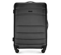WITTCHEN Maleta Mediana Trolley de Viaje de ABS con 4 Ruedas giratorias Cerradura de combinación Asa telescópica Globe Line Negro Ryanair/Vueling/Iberia/easyJet/Iberia Express/Air Europa