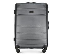 WITTCHEN Maleta Mediana Trolley de Viaje de ABS con 4 Ruedas giratorias Cerradura de combinación Asa telescópica Globe Line Gris Ryanair/Vueling/Iberia/easyJet/Iberia Express/Air Europa