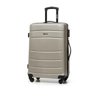 WITTCHEN Maleta Mediana Trolley Maleta de Viaje Maleta de ABS con 4 Ruedas giratorias Cerradura de combinación Asa telescópica Globe Line champán