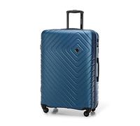 WITTCHEN Maleta Trolley Grande ABS rígido para facturación con 4 Ruedas giratorias Cerradura de combinación asa telescópica Cube Line Azul Oscuro