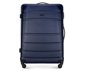 WITTCHEN Maleta Trolley Grande Maleta de ABS con 4 Ruedas giratorias Cerradura de combinación Asa telescópica Globe Line Azul Marino Ryanair/Vueling/Iberia/easyJet/Iberia Express