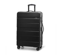 WITTCHEN Maleta Trolley Grande Maleta rígida ABS con 4 Ruedas Ruedas giratorias Cerradura de combinación Asa telescópica Comodo Line Gris Negro