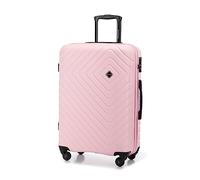 WITTCHEN Maleta Trolley Mediana ABS Rígido con 4 Ruedas Cerradura de Combinación Mango Telescópico Cube Line Rosa Claro