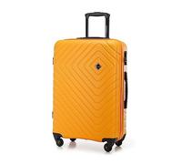 WITTCHEN Maleta Trolley Mediana ABS Rígido Maleta con 4 Ruedas Cerradura de Combinación Mango Telescópico Cube Line Naranja