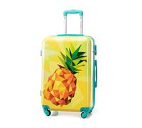 WITTCHEN Maleta Trolley Mediana Maleta rígida de ABS con Revestimiento de policarbonato Maleta de Mano con 4 Ruedas Cerradura de combinación Asa telescópica Young Line Amarillo