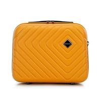 WITTCHEN Necessaire Estuche Cosmético de Viaje Maletín de Mano Maletín de Cabina ABS Neceser Rigid Cube Line Naranja