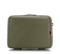 WITTCHEN Necessaire Travel Cosmetic Case Travel Bag Hand Luggage Cabin Case Maleta de policarbonato con Correa Ajustable para cosméticos de Mujer GL Style Verde Oliva