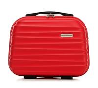 WITTCHEN Necessaire Travel Estuche cosmético de Viaje Maletín de Viaje Maletas de Mano Maletín de Cabina ABS Neceser Rigido Groove Line Rojo Ryanair/Vueling/Iberia/easyJet/Iberia Express