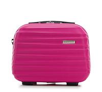 WITTCHEN Necessaire Travel Estuche cosmético de Viaje Maletín de Viaje Maletas de Mano Maletín de Cabina ABS Neceser Rigido Groove Line Rosa