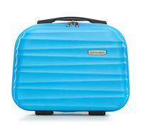 WITTCHEN Necessaire Travel Estuche cosmético de Viaje Maletín de Viaje Maletas de Mano Maletín de Cabina ABS Neceser Rigido Groove Line Azul