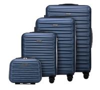 WITTCHEN Skyspeed Line Juego de 4 Maletas de Viaje Trolley con Ruedas Equipaje de Mano con Neceser maletín rígido ABS Cerradura de combinación asa telescópica 4 Ruedas Azul Marino Ryanair/Vueling
