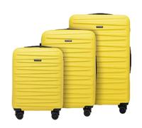 WITTCHEN Skyspeed Line Maleta de Viaje Juego de 3 Maletas Maleta Rolling Trolley Juego de Maletas Duras ABS Cerradura de Combinación Asa Telescópica 4 Ruedas Amarillo Ryanair/Vueling/Iberia