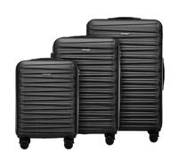 WITTCHEN Skyspeed Line Maleta de Viaje Juego de 3 Maletas Maleta Rolling Trolley Juego de Maletas Duras ABS Cerradura de Combinación Asa Telescópica 4 Ruedas Negro Ryanair/Vueling/Iberia