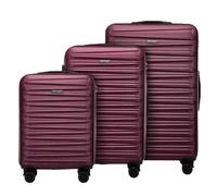 WITTCHEN Skyspeed Line Maleta de Viaje Juego de 3 Maletas Maleta Rolling Trolley Juego de Maletas Duras ABS Cerradura de Combinación Asa Telescópica 4 Ruedas Granate Ryanair/Vueling/Iberia