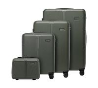 WITTCHEN Stripes Line Juego de Maletas con Neceser Maletas de Viaje Equipaje rígido ABS 4 Ruedas Dobles Asa telescópica Cerradura de combinación Caqui
