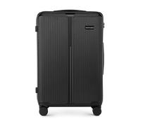 WITTCHEN Stripes Line Maleta Mediana (L) | 67,5 × 45 × 27 cm, 65l, Carcasa rígida ABS, 4 Ruedas giratorias 360° y candado de combinación | Trolley de Viaje tamaño L - Ryanair/Vueling - Color: Negro