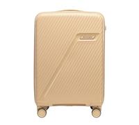 WITTCHEN Win Line Maleta de Cabina pequeña Equipaje de Mano Ligero Maleta rígida Polipropileno Cerradura de combinación asa telescópica 4 Ruedas Dobles 360° Talla M Beige