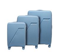 WITTCHEN Win Line Set de Maletas M L XL Equipaje rígido Maleta rígida Polipropileno Cerradura de combinación asa telescópica 4 Ruedas Dobles 360° Azul