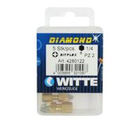 Witte 428012 - Puntas en cajita de plástico, largo 25 mm, tipo: PZ 2 DIAMOND FLEX (Puntas/Caja: 5)