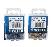 WITTE 4284229 - Puntas destornillador en cajita de plástico - Largo 25 mm - PH 2 BITFLEX TIN - 5 unidades.